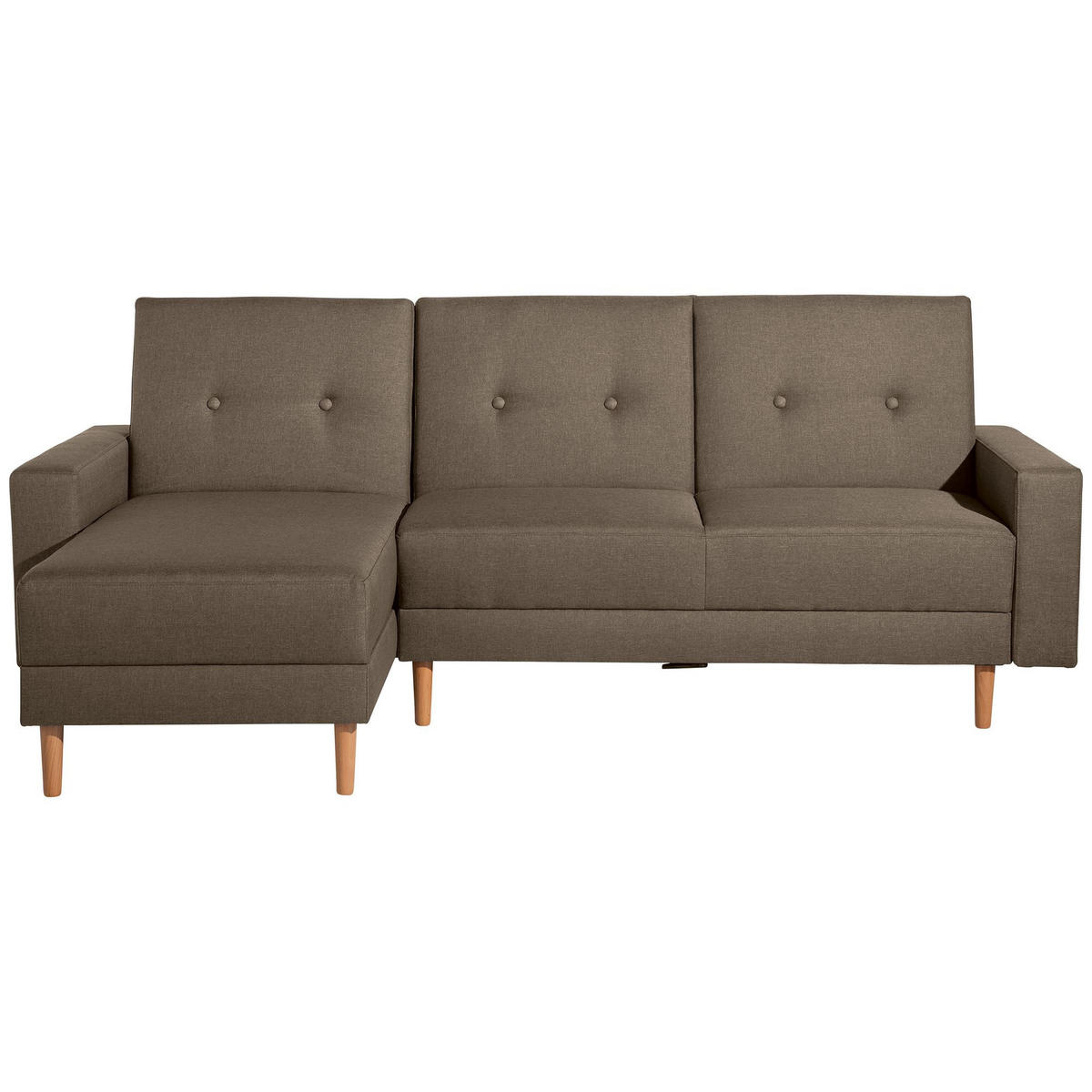 FUNKTIONSSOFA mit Hocker Kattie Flachgewebe sahara - Sahara, Kunststoff (144/230cm) - 58aufmkessel