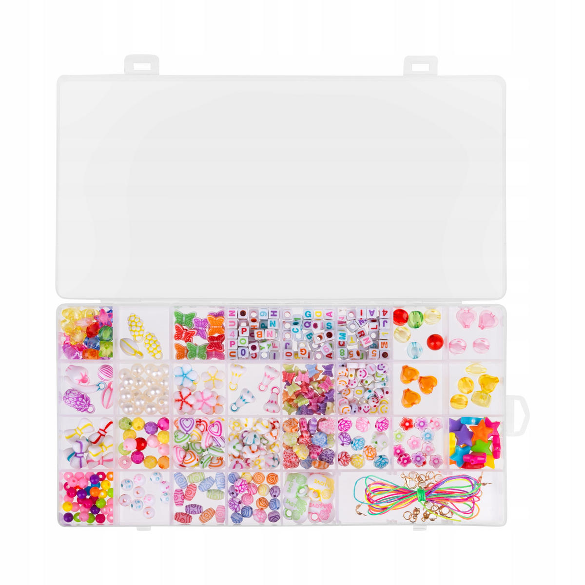 PERLEN SET 750 Stück Bastelset für Armbänder - Multicolor, Kunststoff (17/16cm) - KRUMAD