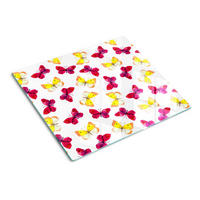 GLASPLATTE 60x52 cm Schmetterlingsblume - Orange/Braun, Glas (60/0.4/52cm) - TULUP
