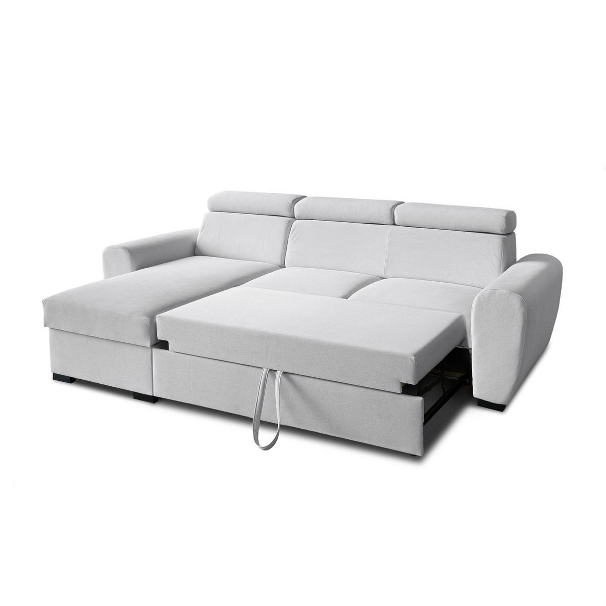 ECKSOFA FALCO mit Schlaffunktion Elli 81 - Grau, Textil (253/174cm) - Lookway