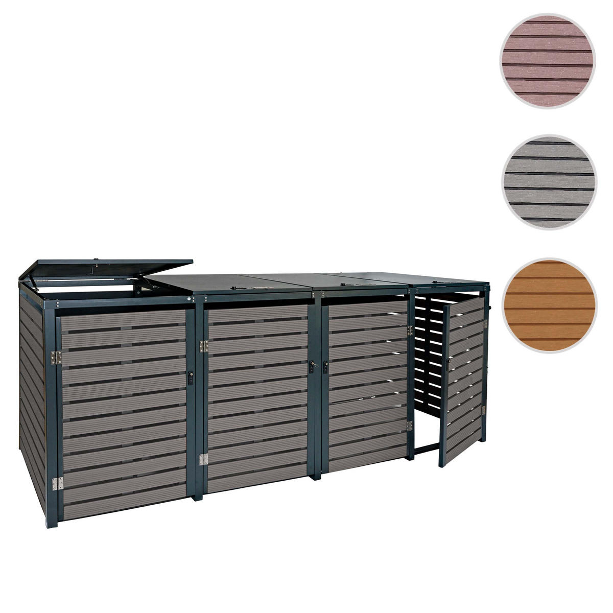 MÜLLTONNENVERKLEIDUNG 4ER Anthrazit - Anthrazit, Metall (264/119/84cm) - MCW