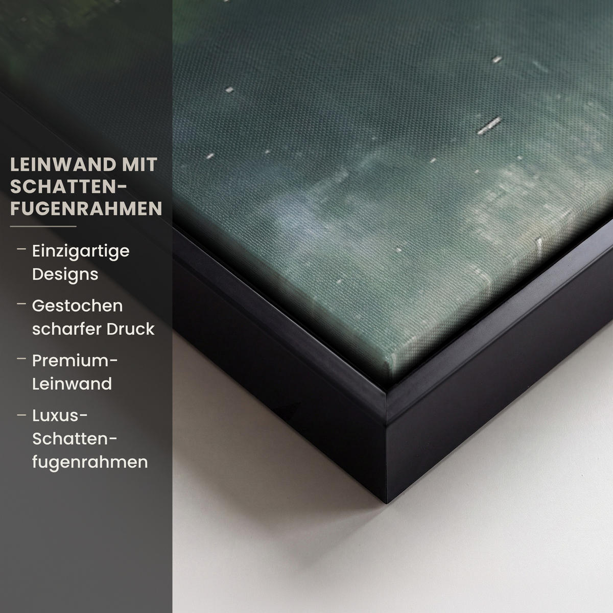 LEINWAND Bilder mit Rahmen - Natur - Bäume - Berge - See - Wasser - 90x60 - Hellgrün, Textil (90/60cm) - MuchoWow