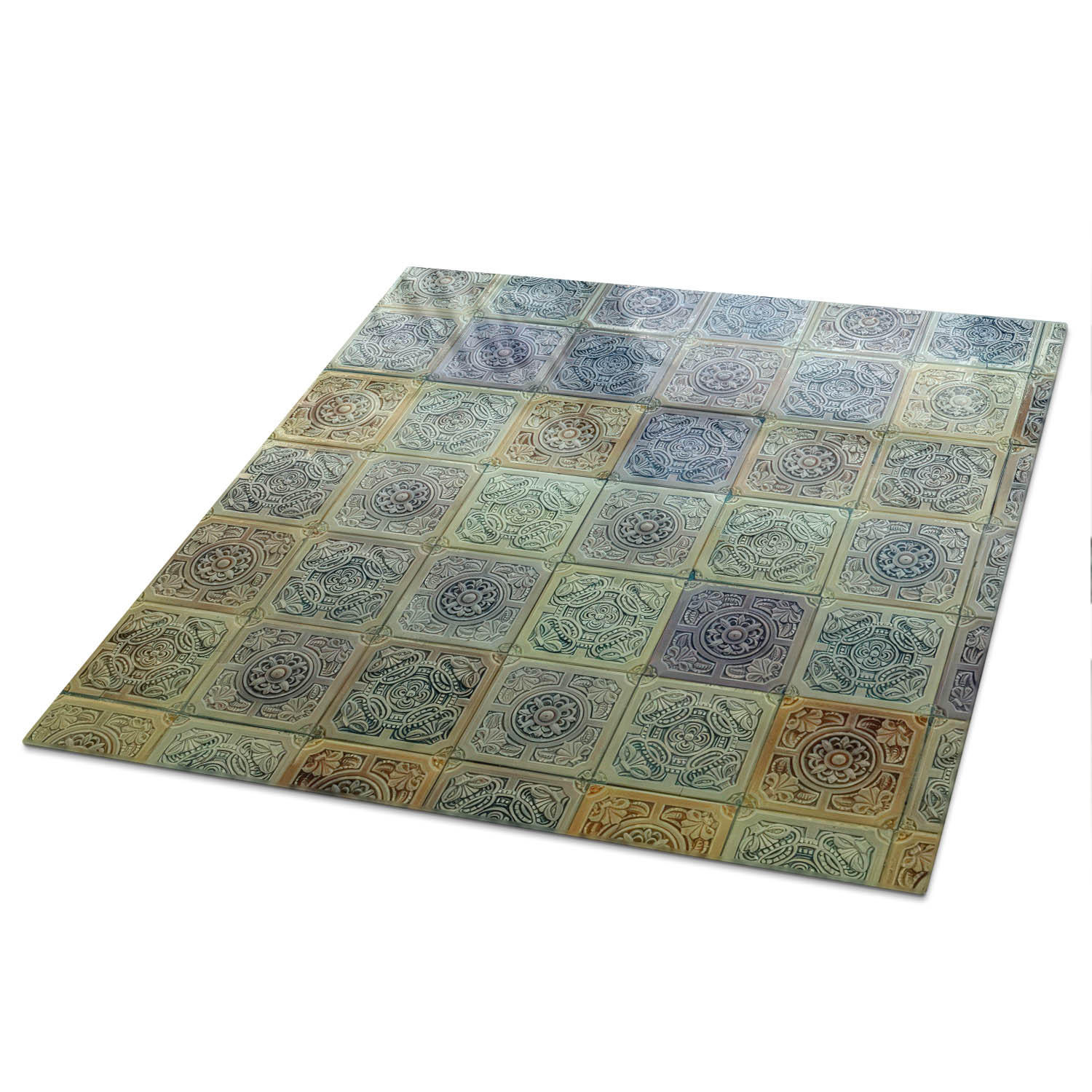 TISCHPLATTE 50x50 cm – Pastellmosaik - Schwarz, Glas (0.4/50/50cm) - Wallfluent
