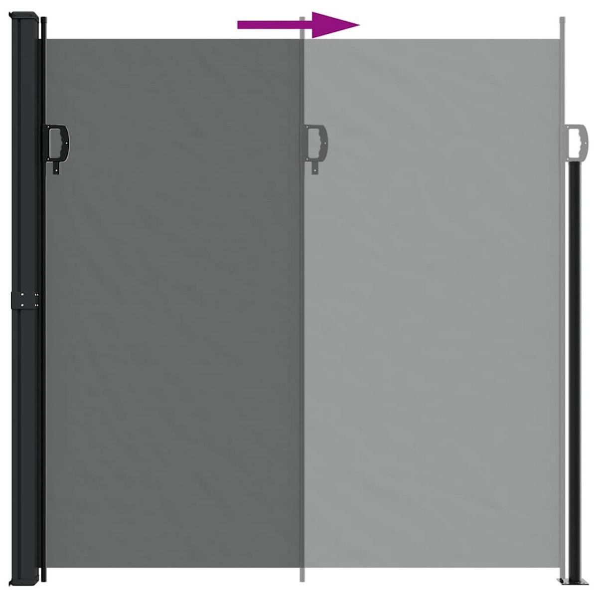 SEITENMARKISE Ausziehbar Anthrazit 200/500 Cm - Anthrazit, Textil (200/500cm) - vidaXL