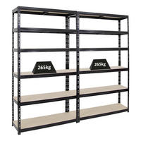 SCHWERLASTREGAL Giant Tiger XL 2er-Set mit 2x 220x120x40 cm Fachlast 265 kg 6-Ebenen Schwarz - Schwarz, Metall (240/220/40cm) - PROREGAL