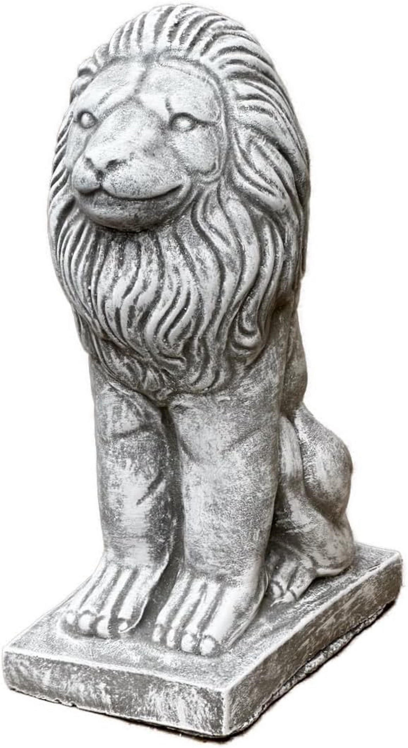 STEINFIGUR Löwe Löwenstatue sitzend, frostfest, massiv - Grau, Stein (12/30/14cm) - stoneandstyle