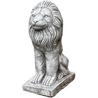 STEINFIGUR Löwe Löwenstatue sitzend, frostfest, massiv - Grau, Stein (12/30/14cm) - stoneandstyle