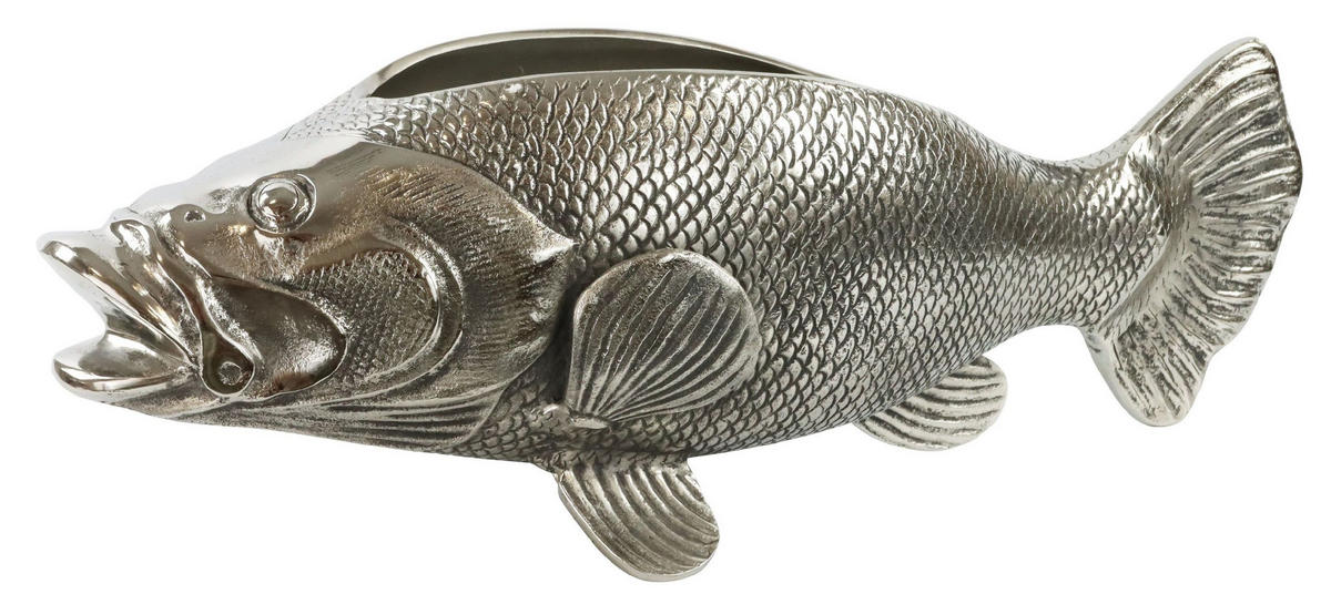 DEKOSCHALE Fisch - Silberfarben, Metall (21cm) - FURNARO