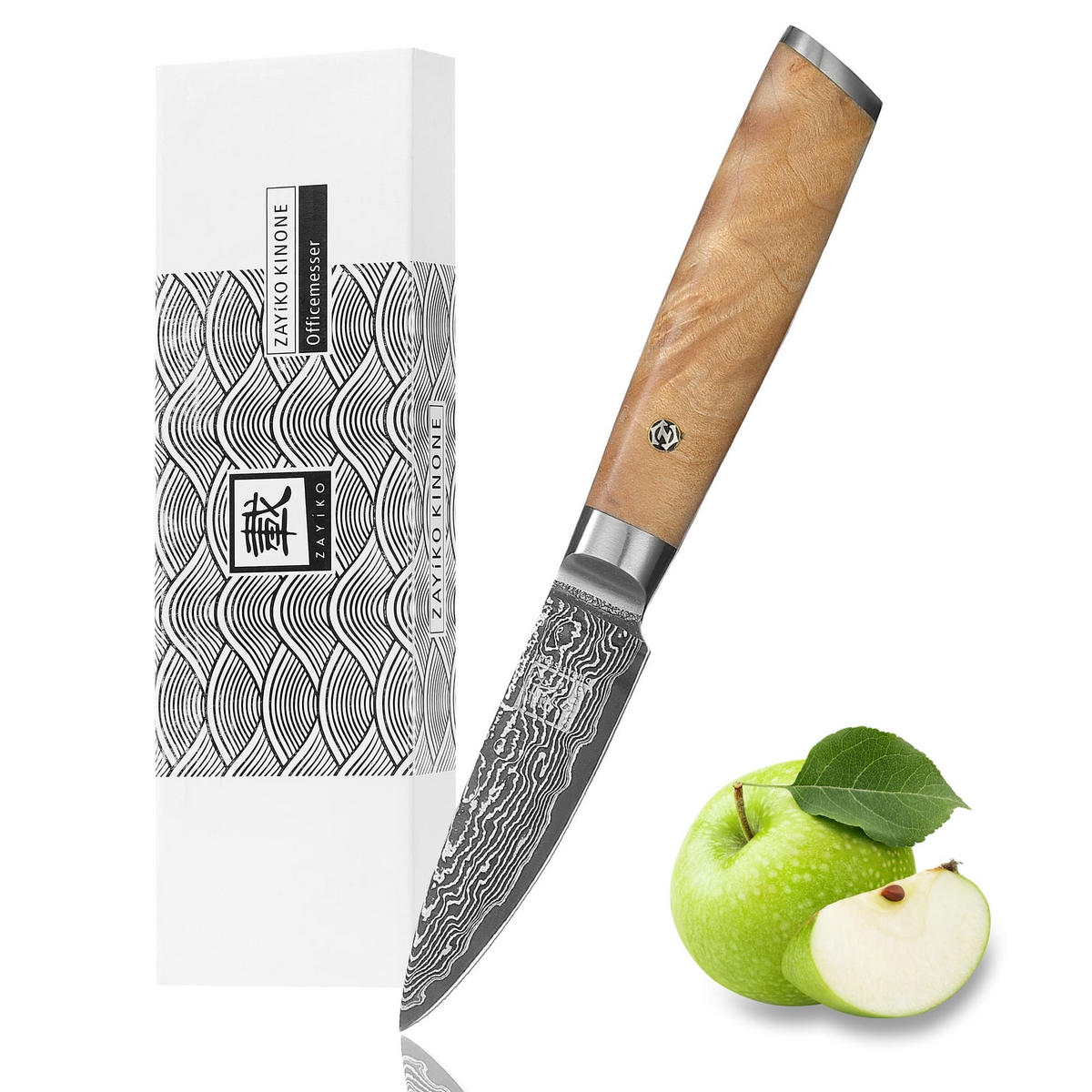 OFFICEMESSER 8 cm - Birkefarben, Holz/Metall (19cm) - Zayiko