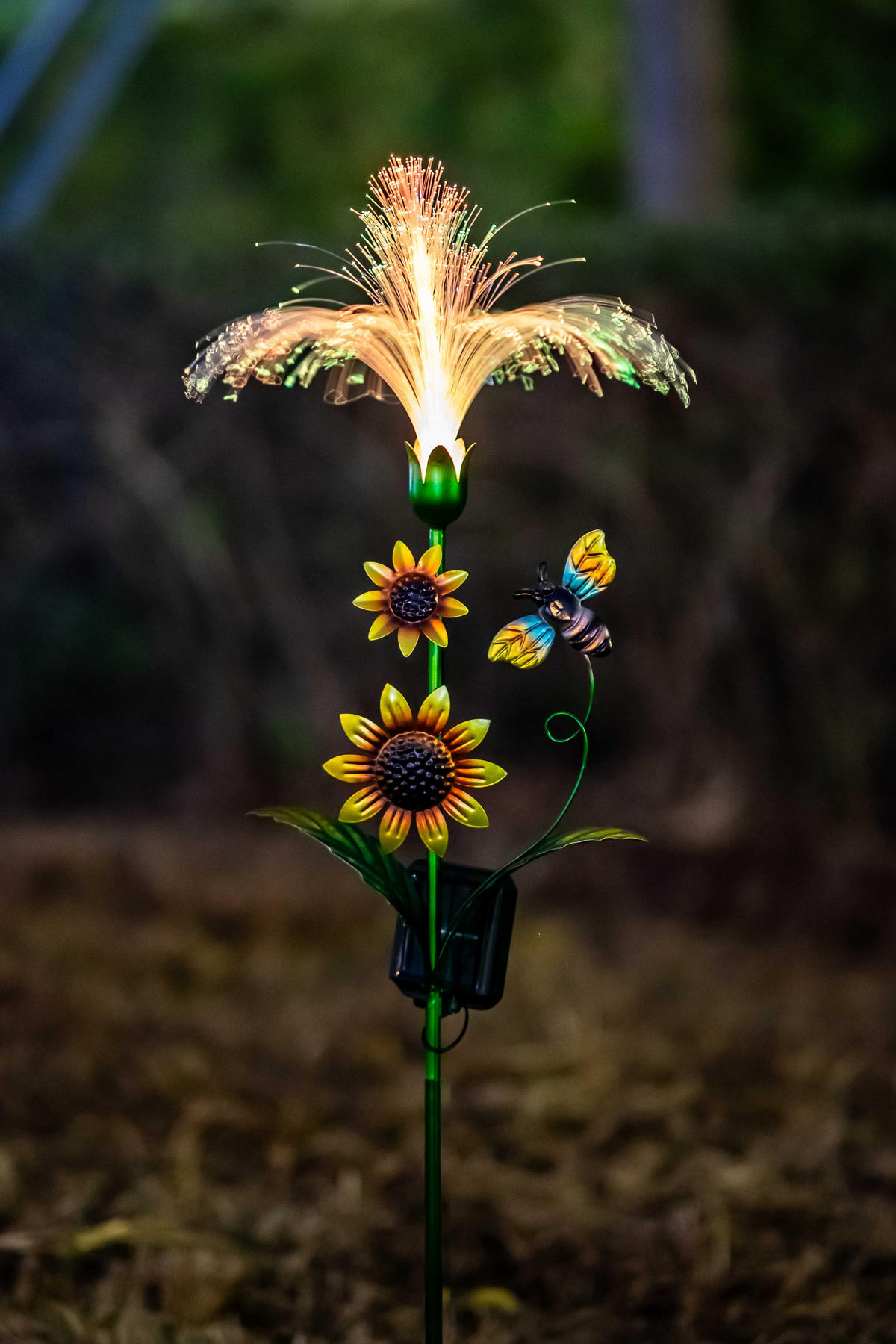 LED-SOLAR-GARTENSTECKER - mit Dämmerungssensor und Fiber-Beleuchtung für stilvolle Garten-Dekoration, 2er-Set - Weiß, Kunststoff (5/28/93cm) - Northpoint