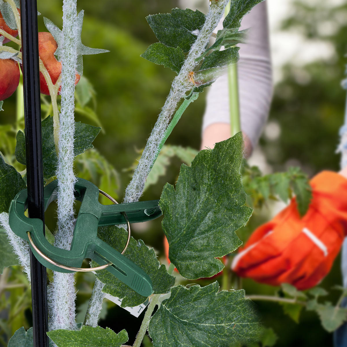 120xPFLANZENCLIPS - Dunkelgrün, Kunststoff/Metall (4.5/1/6cm) - Relaxdays