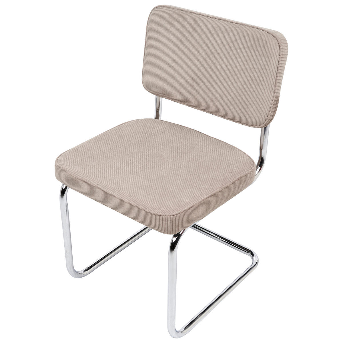 ESSZIMMERSTUHL 2er-Set Taupe Irwin - Taupe/Silberfarben, Textil (50/85/53cm) - Beliani