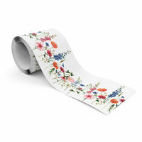 TAPETENBORDÜRE selbstklebend Bunte Blumen Feldpflanzen Natur - Blau/Rot, Papier (10/300/300cm) - Muralo