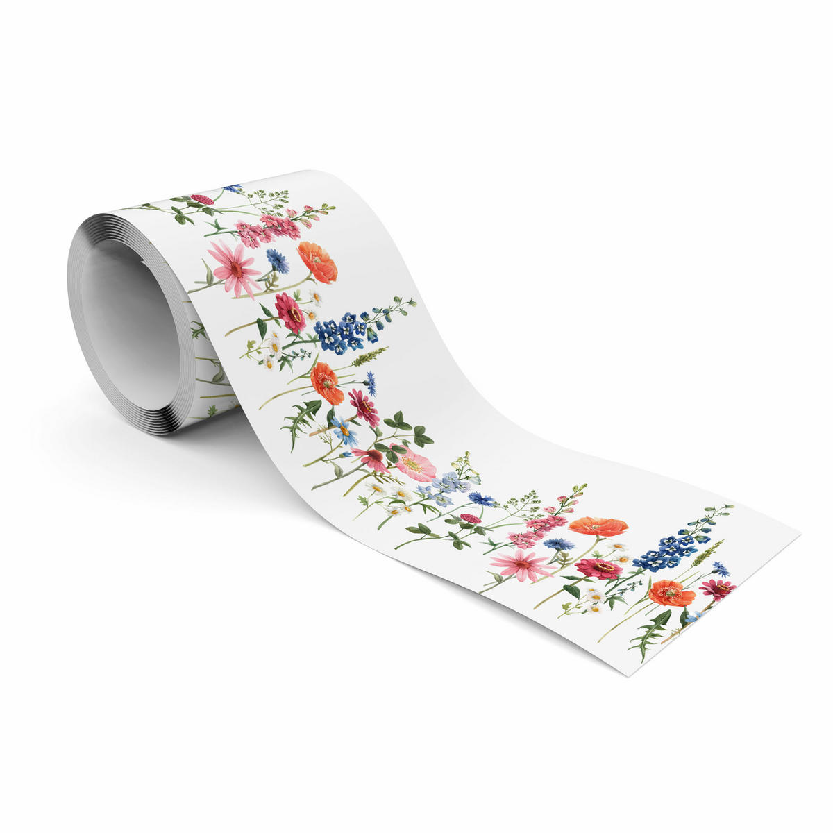 TAPETENBORDÜRE selbstklebend Bunte Blumen Feldpflanzen Natur - Blau/Rot, Papier (10/300/300cm) - Muralo