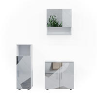 BADMÖBEL-SET Irma Weiß 3 Teile - Weiß Hochglanz/Weiß, Holzwerkstoff (80/58.6/41cm) - Vicco