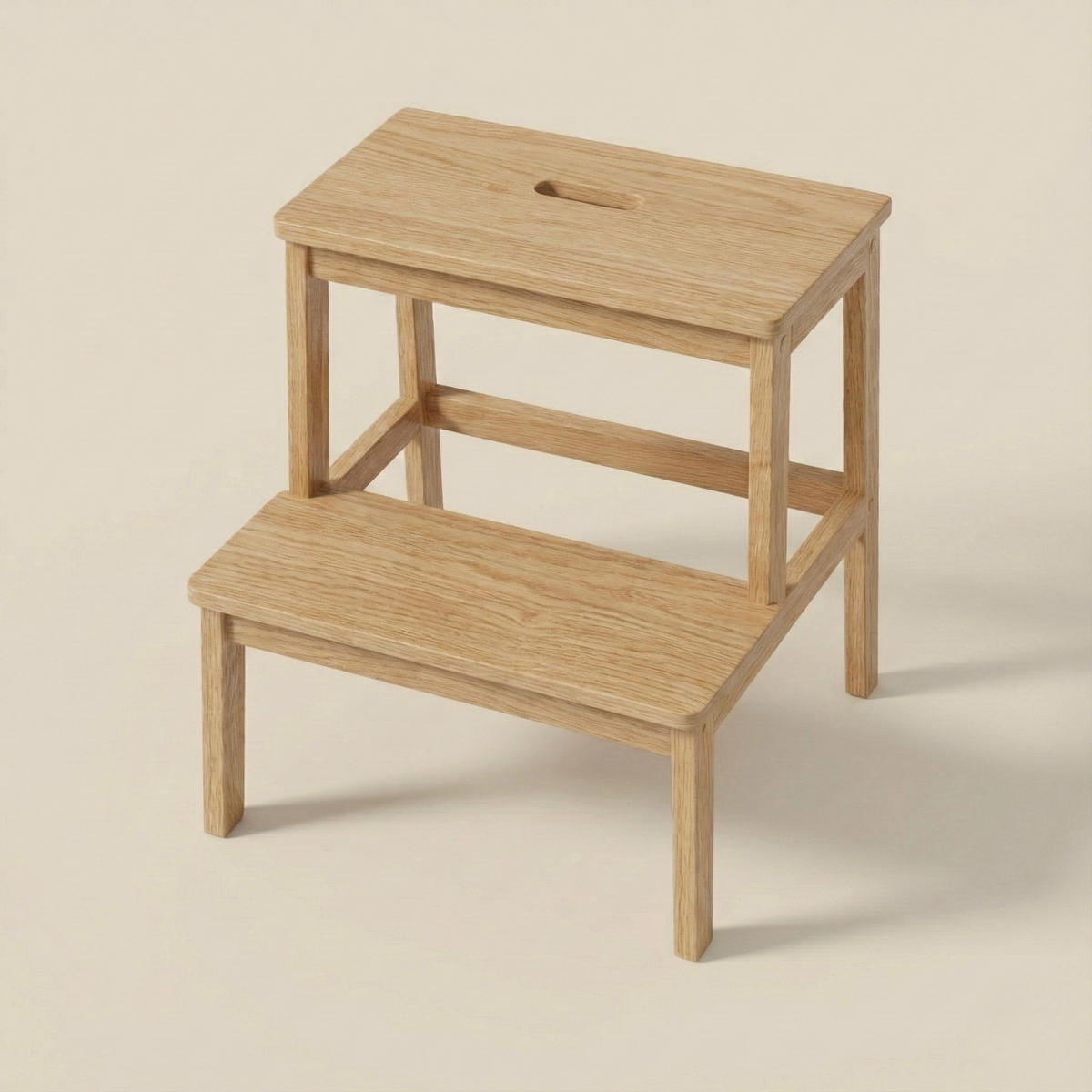 HOCKER Krok Bambus H. 46 cm - Weiß, Naturmaterialien (44/46/44cm) - NUXIO
