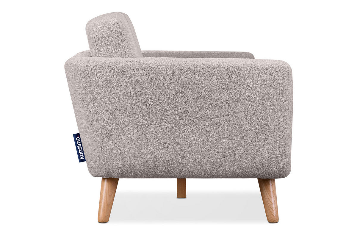 3-SITZER-SOFA TAGIO mit Armlehnen, Hellgrau - Hellgrau/Braun, Buchenholz/Textil (88/80/190cm) - KONSIMO®
