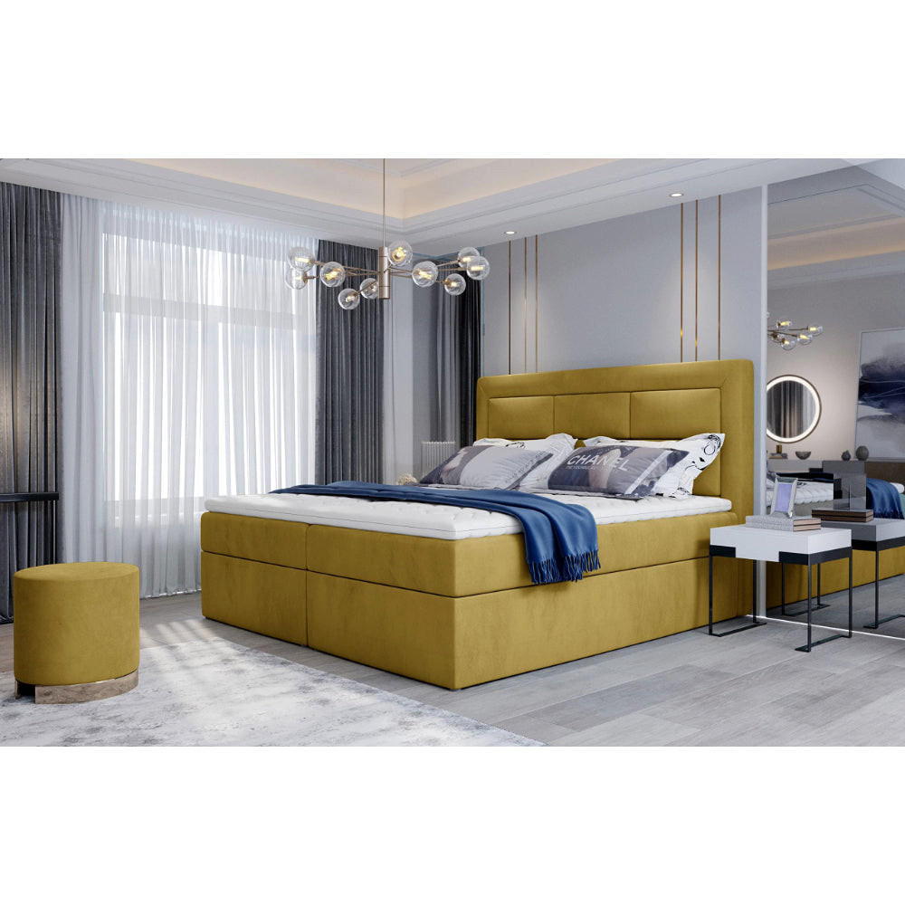 BOXBETT Vivre Bonellfederkern - Gelb, Holz/Holzwerkstoff (140/200cm) - Best For Home