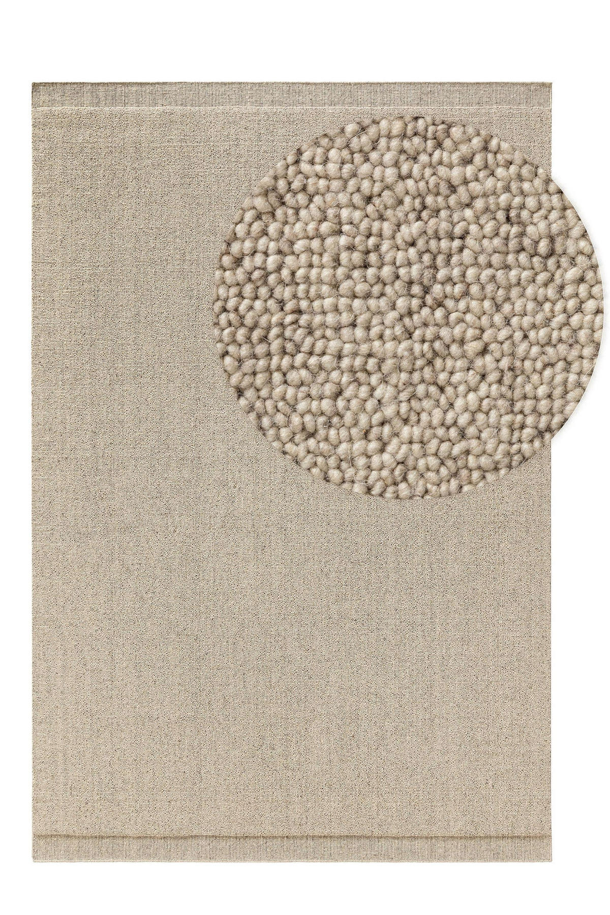 WOLLTEPPICH Imke Beige 160x230 cm - Beige, Textil (160/230cm) - benuta Pure