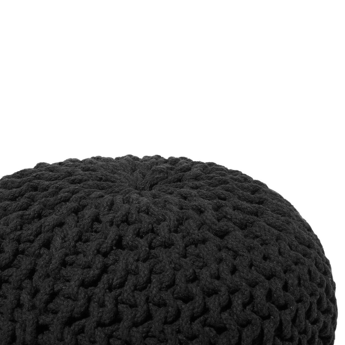 POUF Conrad 40/40/25 cm - Schwarz, Naturmaterialen/Textil (40/25/40cm) - Beliani