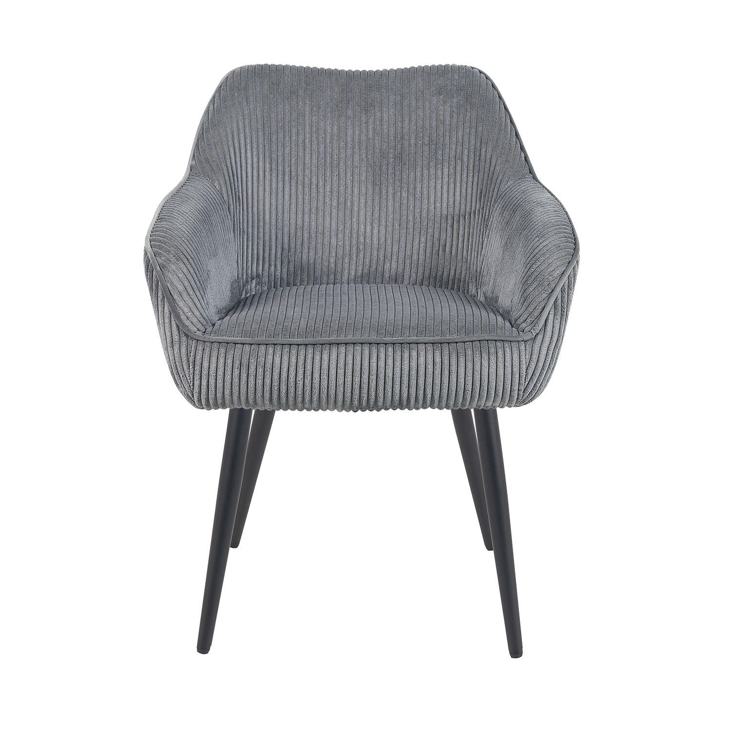 ESSZIMMERSTUHL Mika-Bela - Schwarz/Grau, Textil/Metall (60/82/61cm) - DUBI Möbel