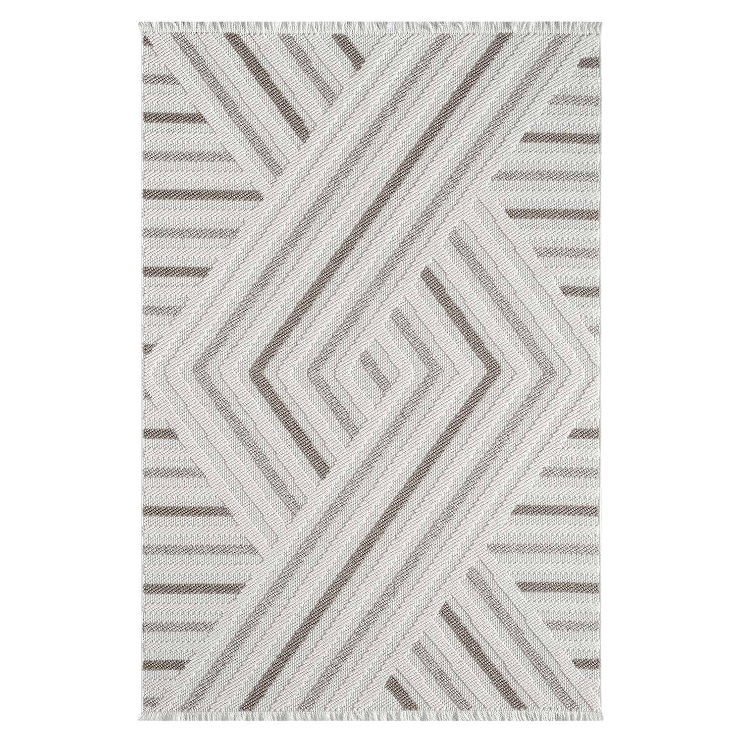 KURZFLOR-TEPPICH Lindo 7590 Creme 80x150 cm - Beige/Creme, Textil (80/150cm) - carpet city