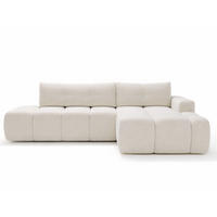 ECKSOFA Montero Bouclé-Stoff Weiß Rechts - Weiß, Holz/Textil (280/177cm) - Graingold