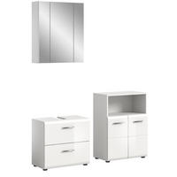 BADKOMBINATION Ice 135x185x30 cm weiß Hochglanz MDF 3tlg. - Weiß, Holz (135/185/30cm)