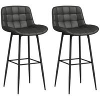 2ER-SET Barhocker, Bistrohocker mit Fußstütze, Drehbar Barstuhl, Dunkelgrau - Dunkelgrau/Schwarz, Kunststoff/Metall (48/98/48.5cm) - HOMCOM