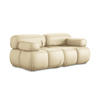 2-SITZER-SOFA Kunstleder Beige - Beige/Schwarz, Leder/Kunststoff (190/70/96cm) - Makamii