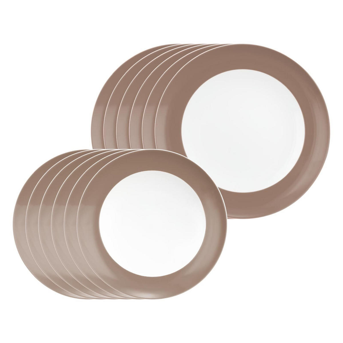 TAFELSERVICE Liberty Pure Colors Cocoa Brown 12er Set - Braun, Keramik (1/1/1cm) - Seltmann Weiden