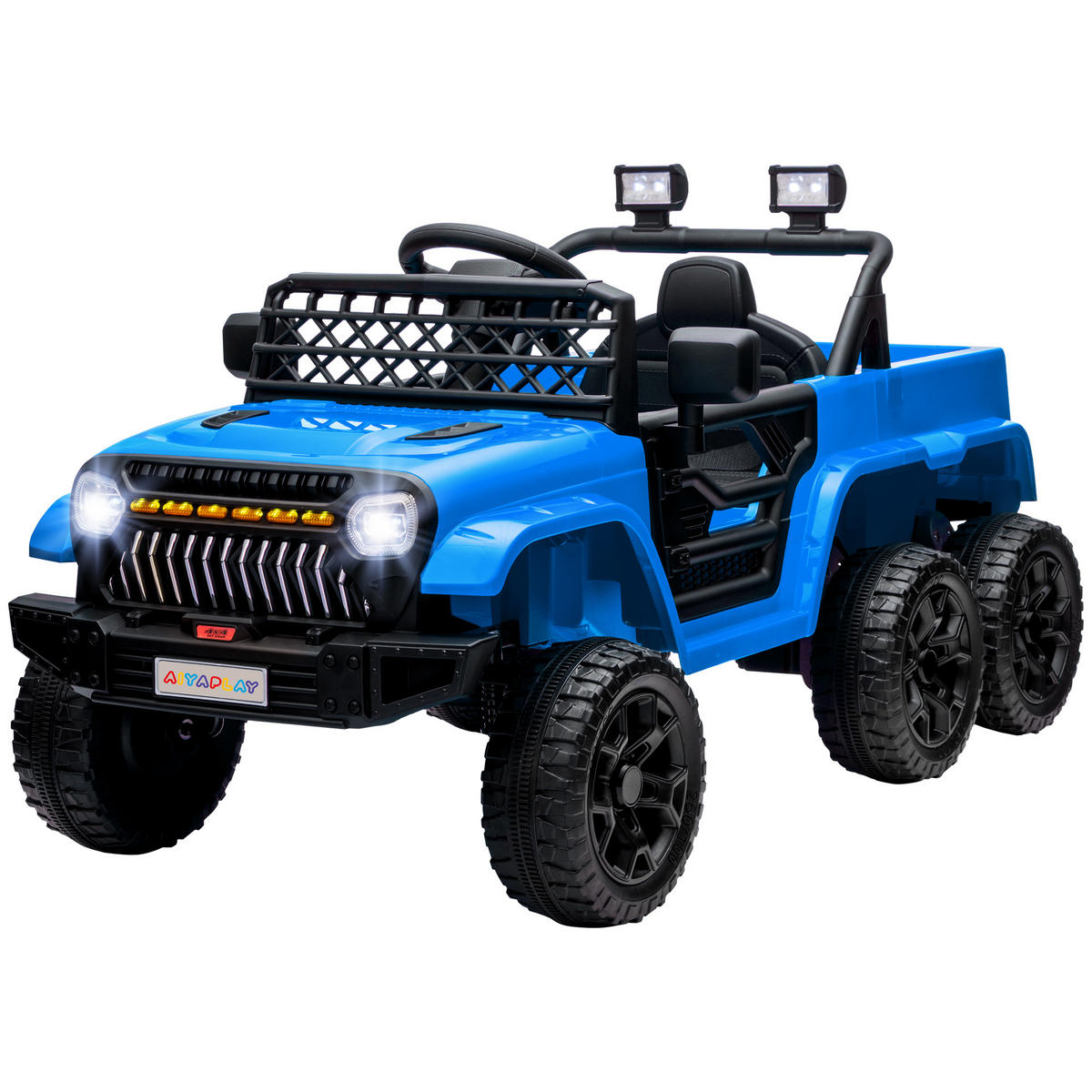 KINDERAUTO DE-06217 mit Anhänger und 4x4-Antrieb Hellblau - Hellblau, Kunststoff/Metall (122/62.5/65cm) - ComfortXL