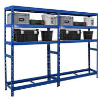 REIFENREGAL Tiger 2er-Set mit 2x 180x120x40 cm bis zu 12 Reifen mit 3 Fachboden Blau - Blau, Metall (240/180/40cm) - PROREGAL