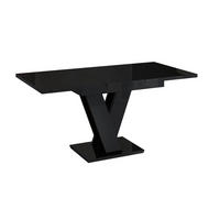 ESSTISCH MASSAR Ausziehbar 120 - 160 / 80 x 76 cm - Schwarz Hochglanz/Weiß, Holz (120/80/76cm) - MASSENO