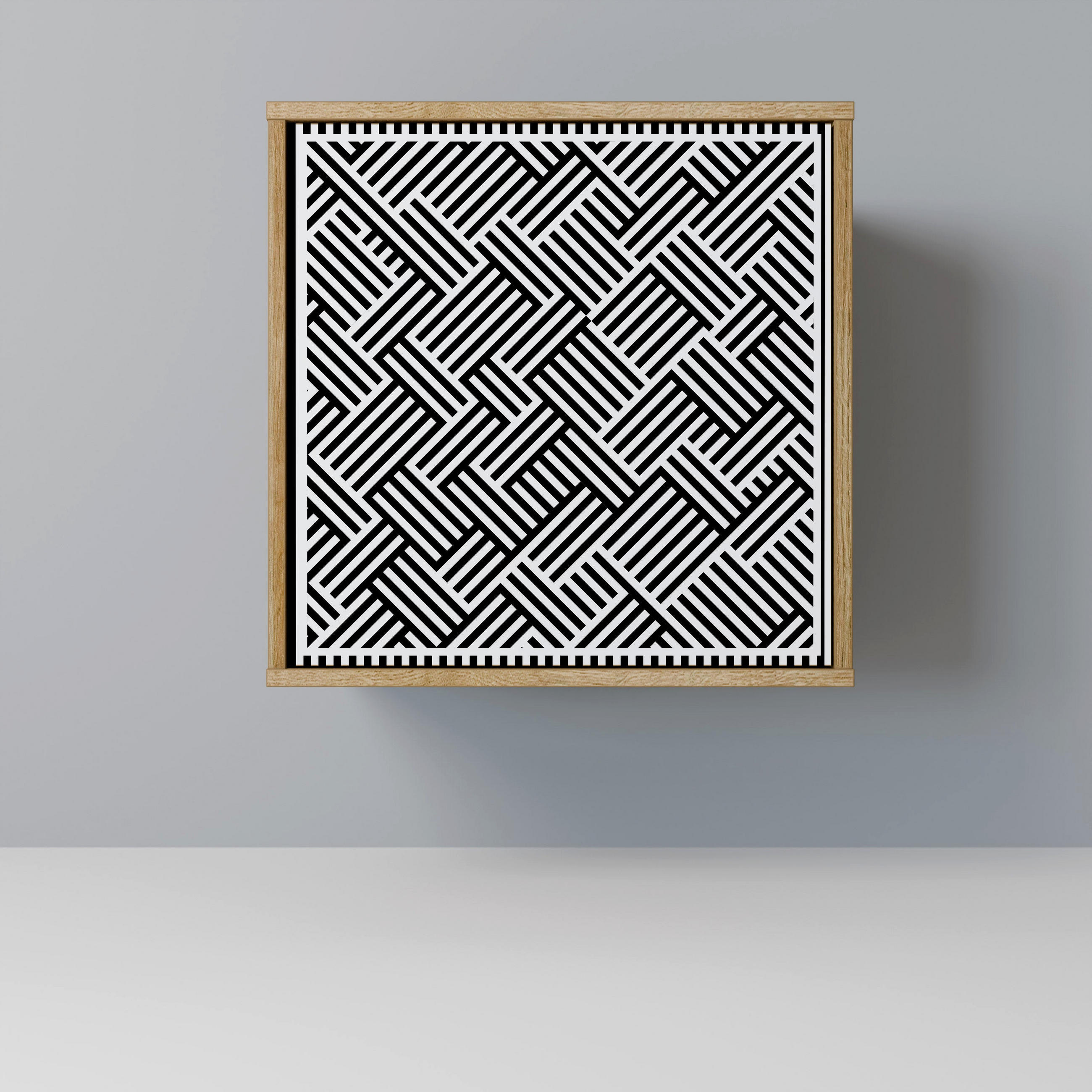 SIDEBOARD TEMPORARY SEQUENCE, Eichefarben, 57,5x42x57,5 cm, Ohne Füße - Eichefarben/Multicolor, Holzwerkstoff (57.5/57.5/42cm) - SpaceRebels