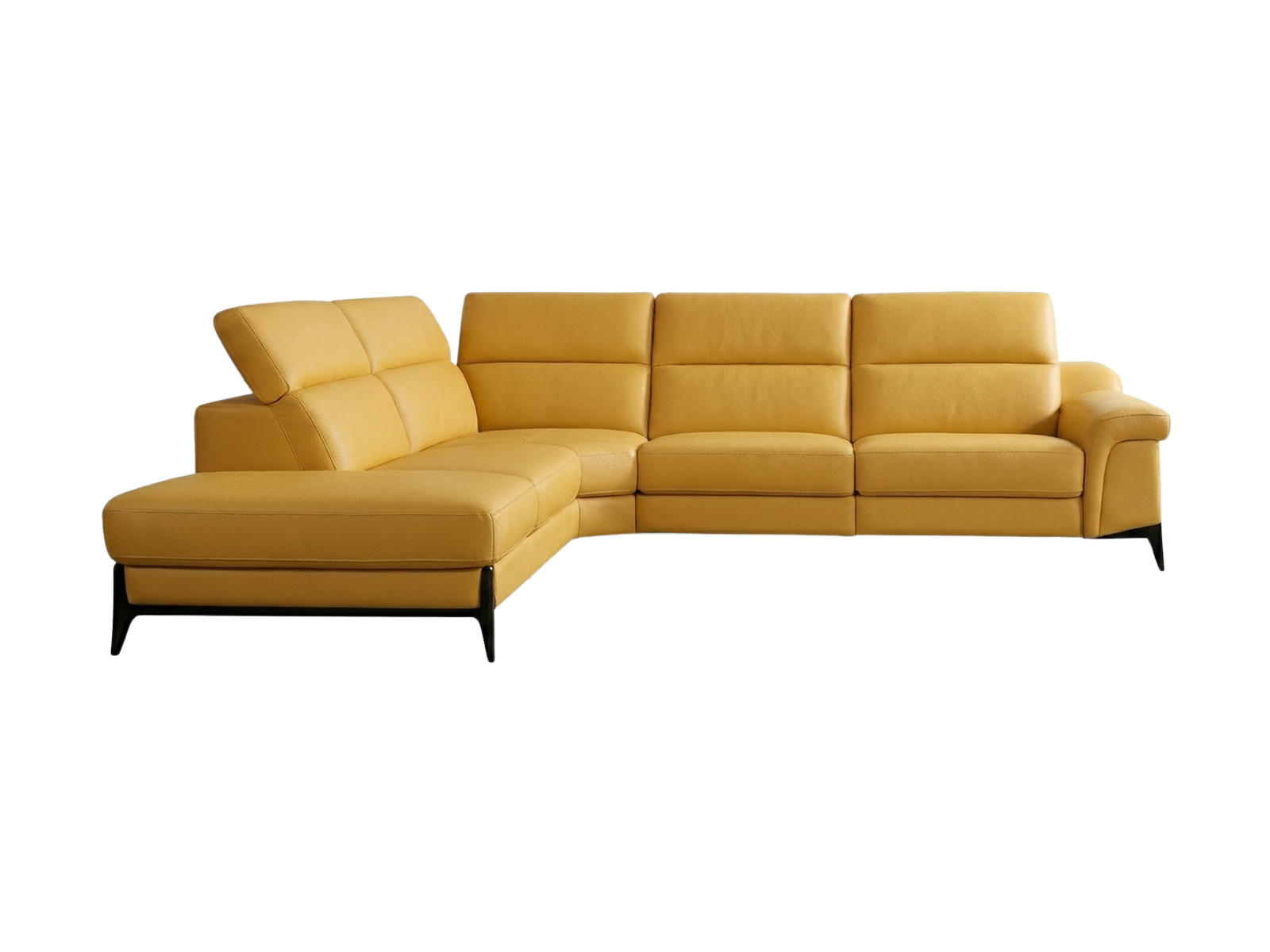 ECKSOFA Texas Echtleder Senfgelb - Gelb, Leder/Metall (274/238cm)