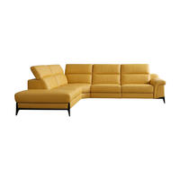 ECKSOFA Texas Echtleder Senfgelb - Gelb, Leder/Metall (274/238cm)