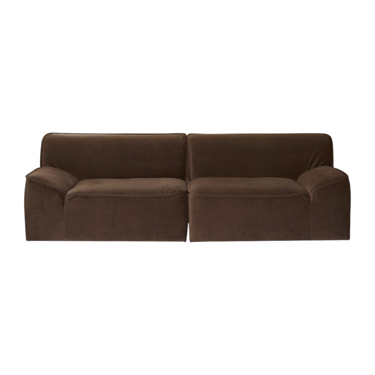 SOFA Quinto Braun aus Stoff - Braun, Textil (240/73/96cm) - Tikamoon