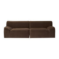 SOFA Quinto Braun aus Stoff - Braun, Textil (240/73/96cm) - Tikamoon