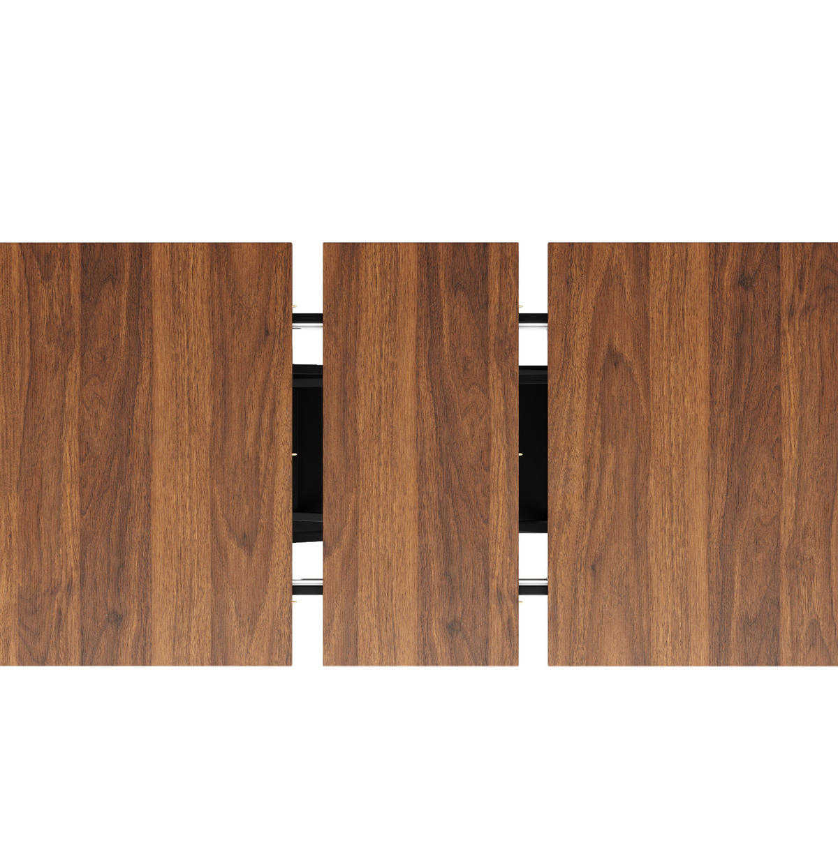ESSTISCH 120-160/80/75 cm Nussbaumfarben/Schwarz aus MDF und Metall mit Ausziehfunktion - Walnussfarben, Holzwerkstoff (160/80/75cm) - OKMYHOME