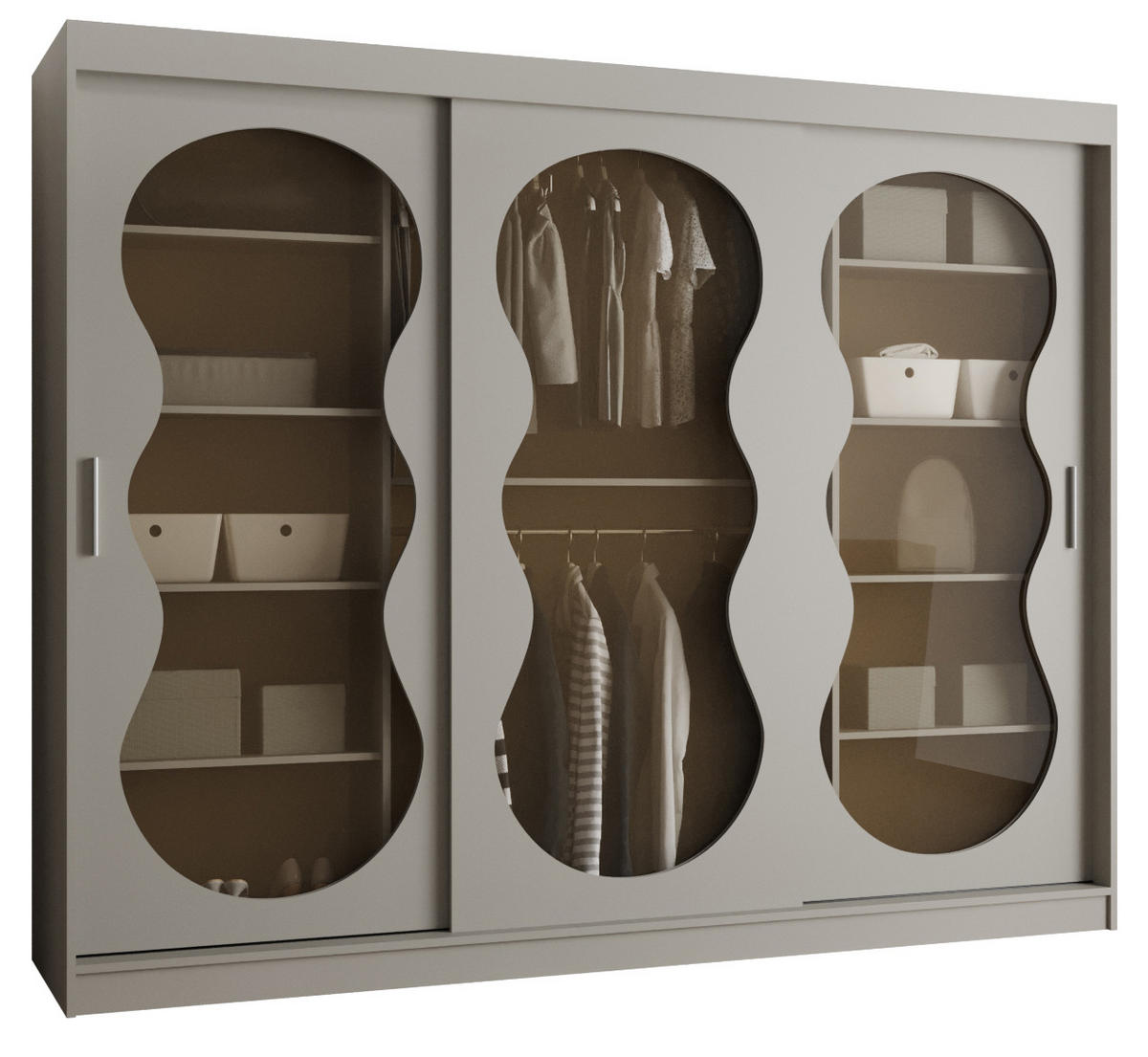 SCHWEBETÜRENSCHRANK 200/250/62 3-türig - Kaschmir, Holz (250/200/62cm) - Abiks Möbel