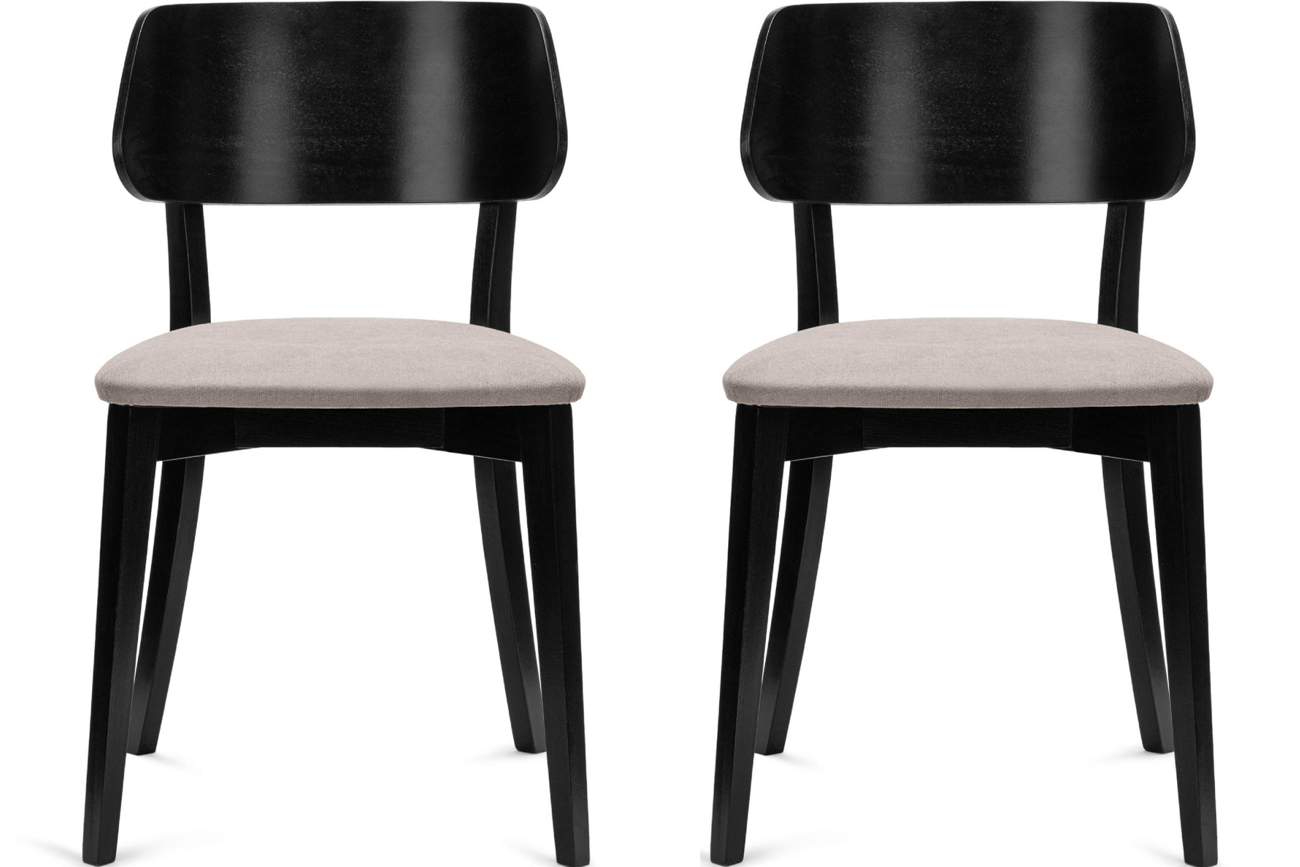 ESSZIMMERSTÜHLE VINIS (2er-Set), beige / schwarz - Beige/Schwarz, Holz/Buchenholz (47/81/45cm) - KONSIMO®