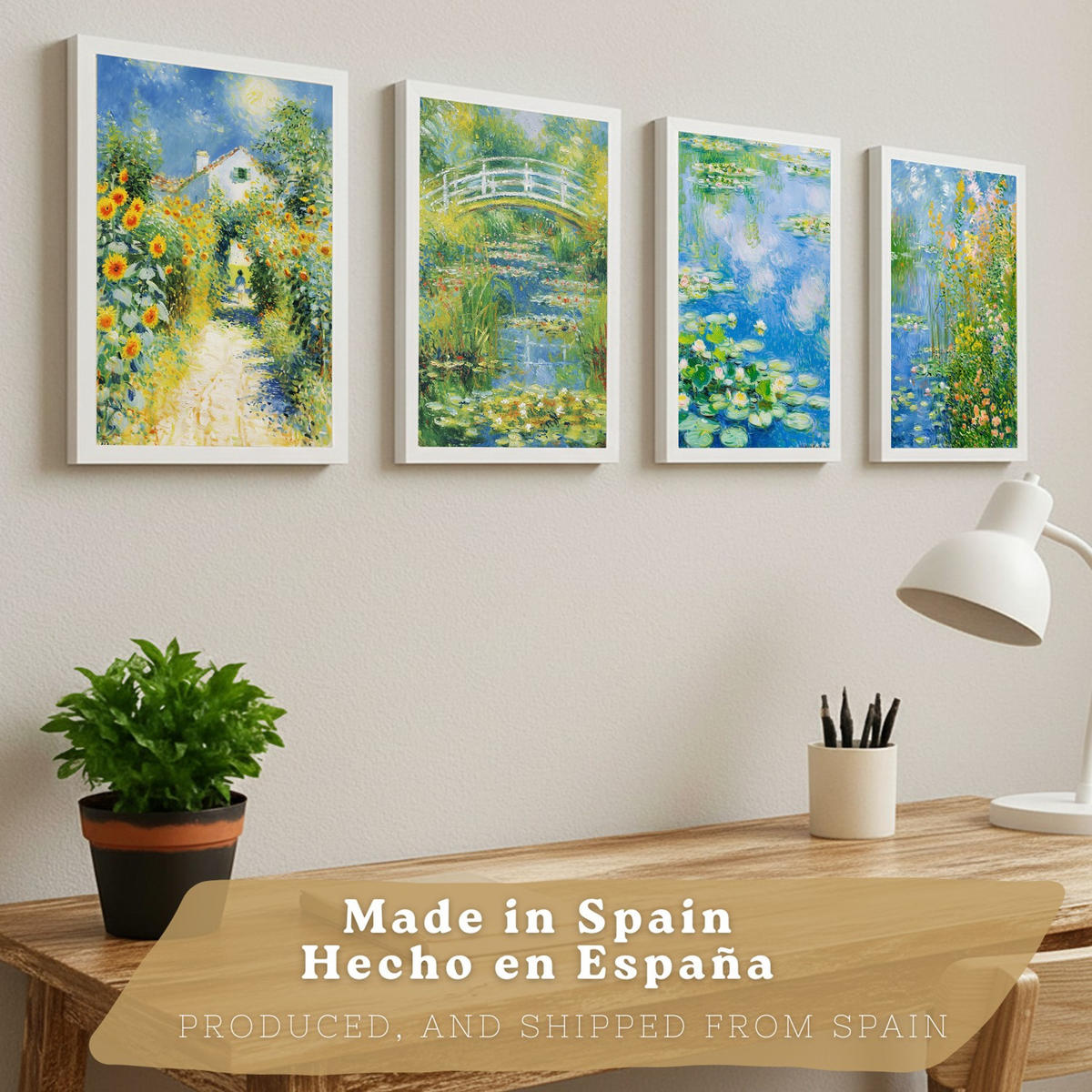 PLAKAT Sada 4 Pole A3 Bílý rám - bílá, papír (29.7/1/42cm) - Nacnic