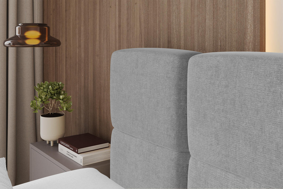 POLSTERBETT mit Bettkasten und Lattenrost, Bett mit Kopfteil, Boxbett ohne Matratze, Doppelbett mit Stauraum - NATA 120x200 Grau - Anthrazit, Holzwerkstoff/Textil (120/200cm) - ALTDECOR