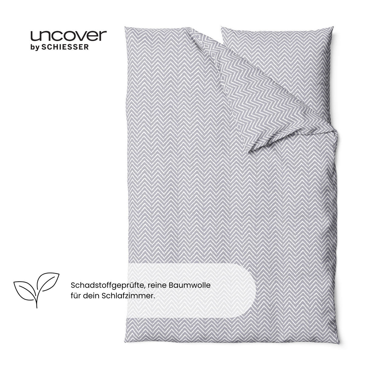 BETTWÄSCHESET Grebur - Renforcé - 2-teilig - 155 x 220 cm - Hellgrau - Hellgrau, Textil (155/220cm) - Uncover by Schiesser