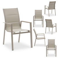 GARTENSTÜHLE TRAPANI 6er-Set champagne - Champagner, Metall (42/91/43cm) - IDIMEX