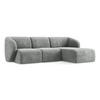 ECKSOFA Rechts Chenille Stoff Grau - Schwarz/Grau, Holzwerkstoff/Kunststoff (248/166cm) - LaMiaSofa