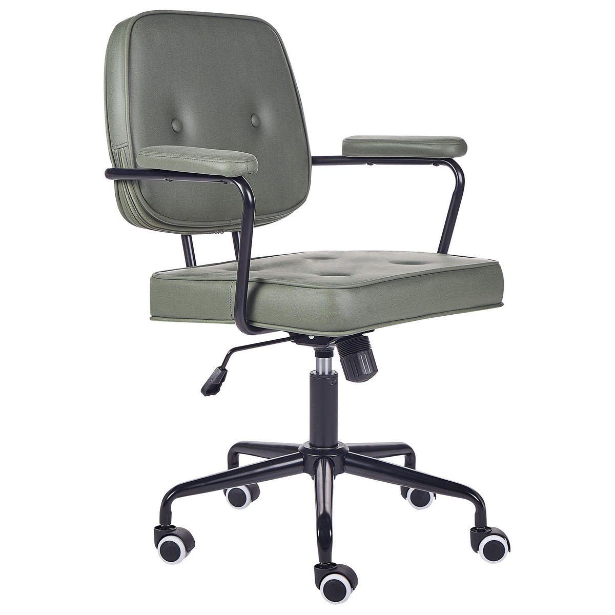 BÜROSTUHL Kunstleder Grün Pawnee - Grün, Textil/Metall (60/90/43cm) - Beliani