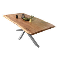 ESSTISCH CALI - Beige/Silberfarben, Holz/Metall (100/300/77cm) - SAM