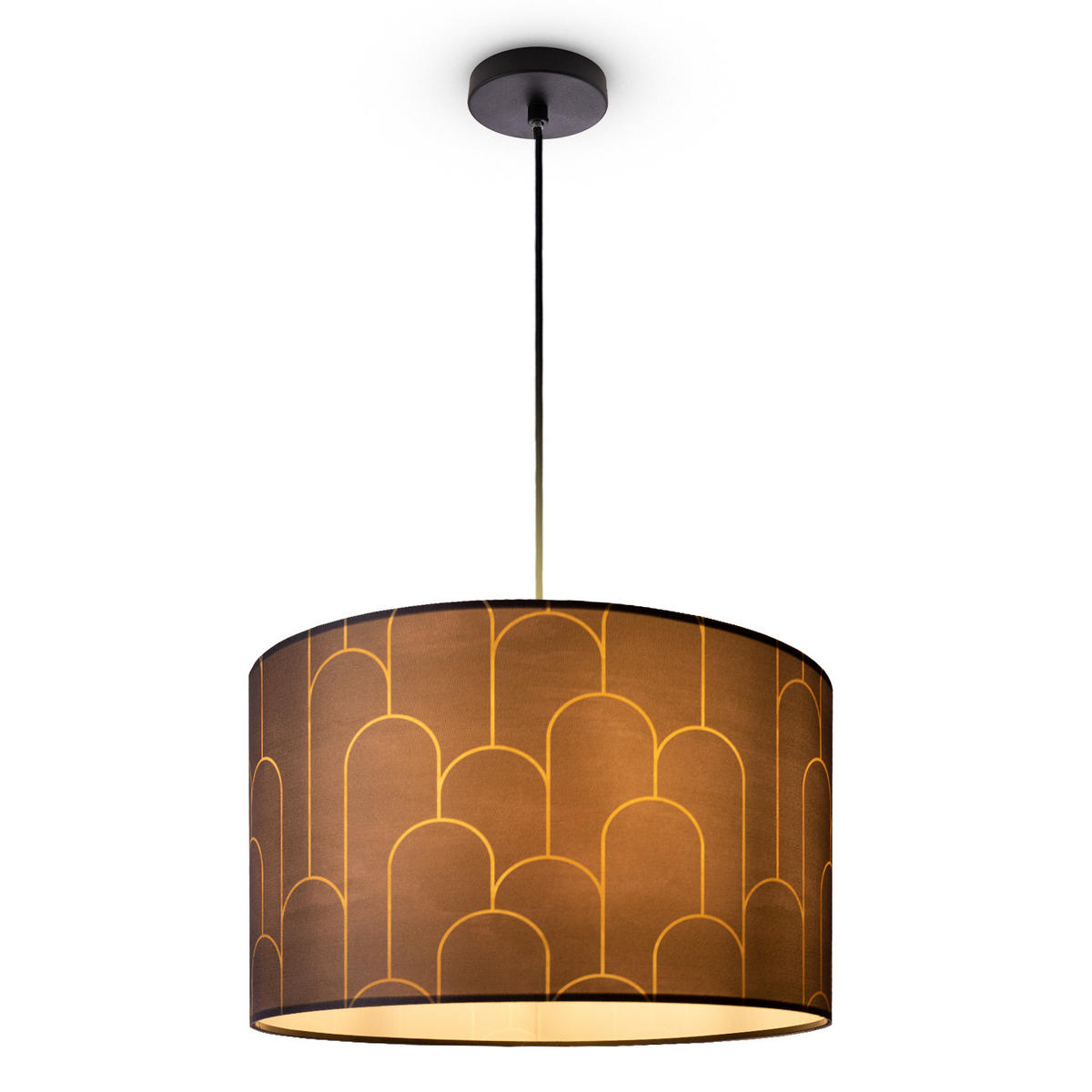 PENDELLEUCHTE Hugo Pd1 Pil 005 - Schwarz, Metall (45.5/45.5/27cm) - Paco Home